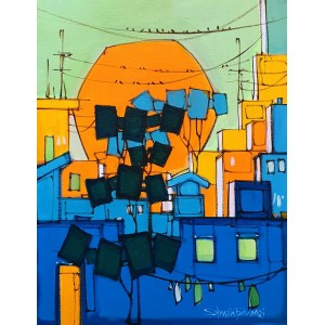 Salman Farooqi, 12 x 16 Inch, Acrylic on Canvas, Cityscape Painting, AC-SF-550